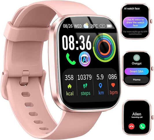 AI Smart Watch with ChatGPT, 1.91" Bluetooth Calling Smartwatch for Men Women, 110+ Fitness Modes Activity Tracker, Heart Rate/Sleep/Calorie Monitor, IP68 Waterproof Step Counter for Android iOS