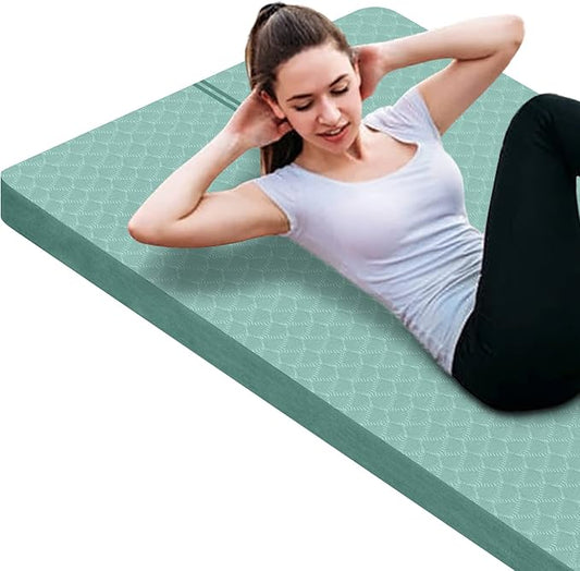 nuveti Large Exercise Mat - 15mm/20mm/30mm Thick Yoga Mat | Workout Mat for Fitness, Yoga, Pilates, Stretching & Floor Exercises for Women & Men with Free Carrying Bag