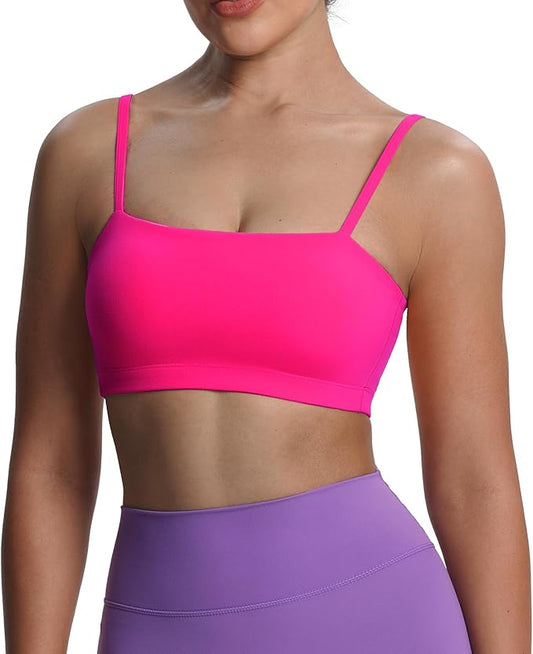 Aoxjox Women's Workout Bandeau Bras Training Fitness Running Yoga Crop Tank