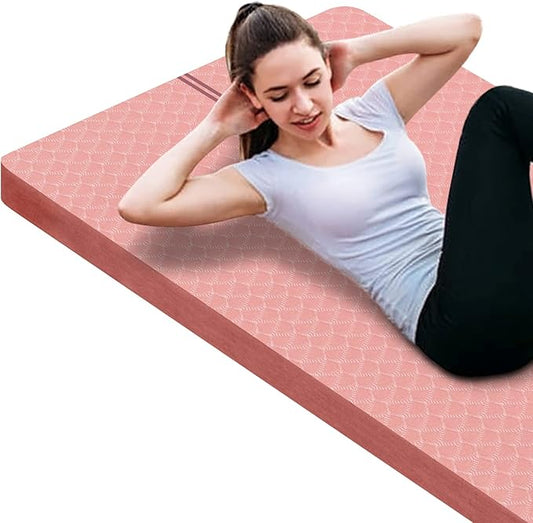nuveti Large Exercise Mat - 15mm/20mm/30mm Thick Yoga Mat | Workout Mat for Fitness, Yoga, Pilates, Stretching & Floor Exercises for Women & Men with Free Carrying Bag