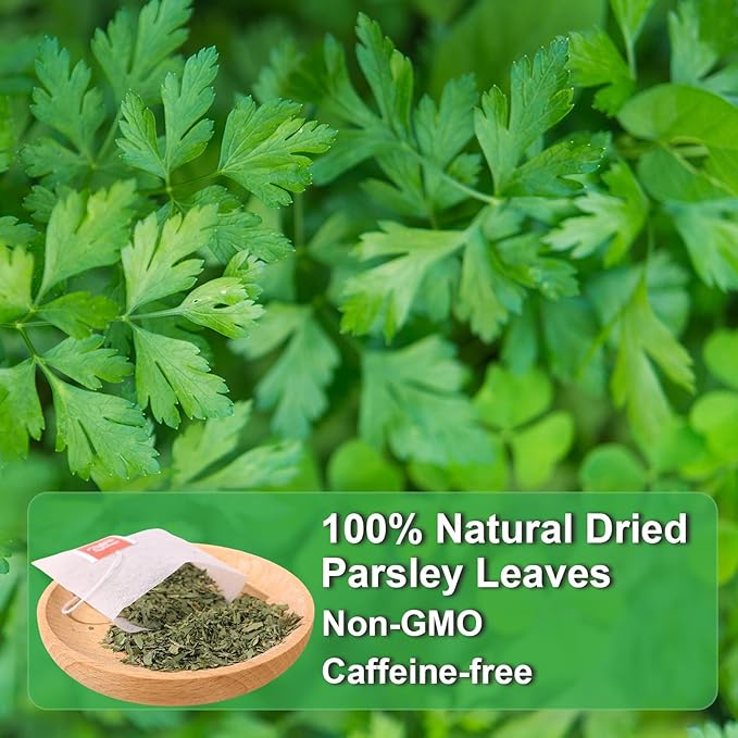 FullChea - Parsley Tea Bags, 40 Teabags, 2g/bag - Premium Parsley Leaves - Non-GMO - Caffeine-free - Aid Digestion & Boost Immunity