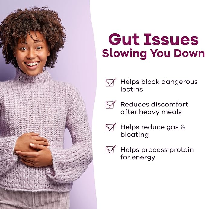 GOBIOTIX Lectin Defense - Lectin Blocker Supplement for Leaky Gut with MSM and Digestive Enzymes - Aids in Intestinal Health for Women and Men - Non-GMO + Gluten Free - 60 Capsules (1)