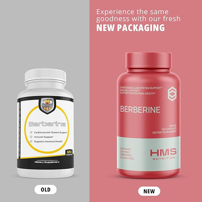 Berberine HCL 550mg, Plant-Based Berberine Supplement from Berberis Aristata Root, Vegan & Gluten Free, 120 Capsules