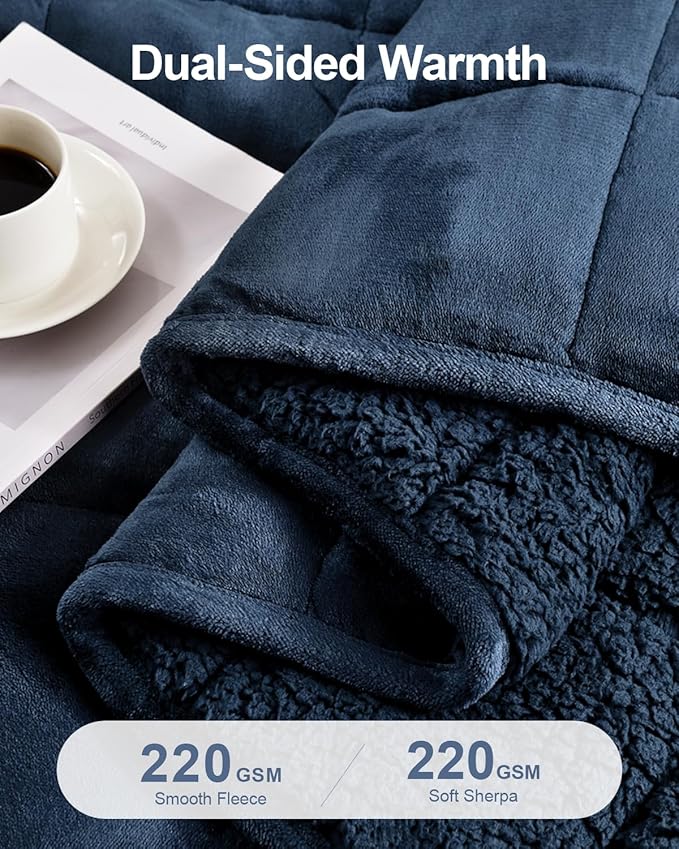 Super Fuzzy Soft Sherpa Fleece Weighted Blanket, 20 lbs Dual Sided Fluffy Heavy Weighted Blankets for Adults - No Bunching with Double Layers of Soft Inner Lining (60"x 80", 20 Pounds)