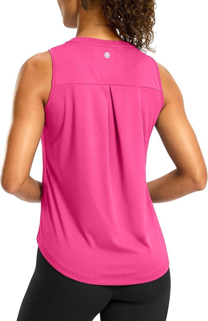 G Gradual Workout Tank Top for Women Sleeveless Athletic Yoga Tops High Neck Quick Dry Running Tennis Sports Shirts for Women