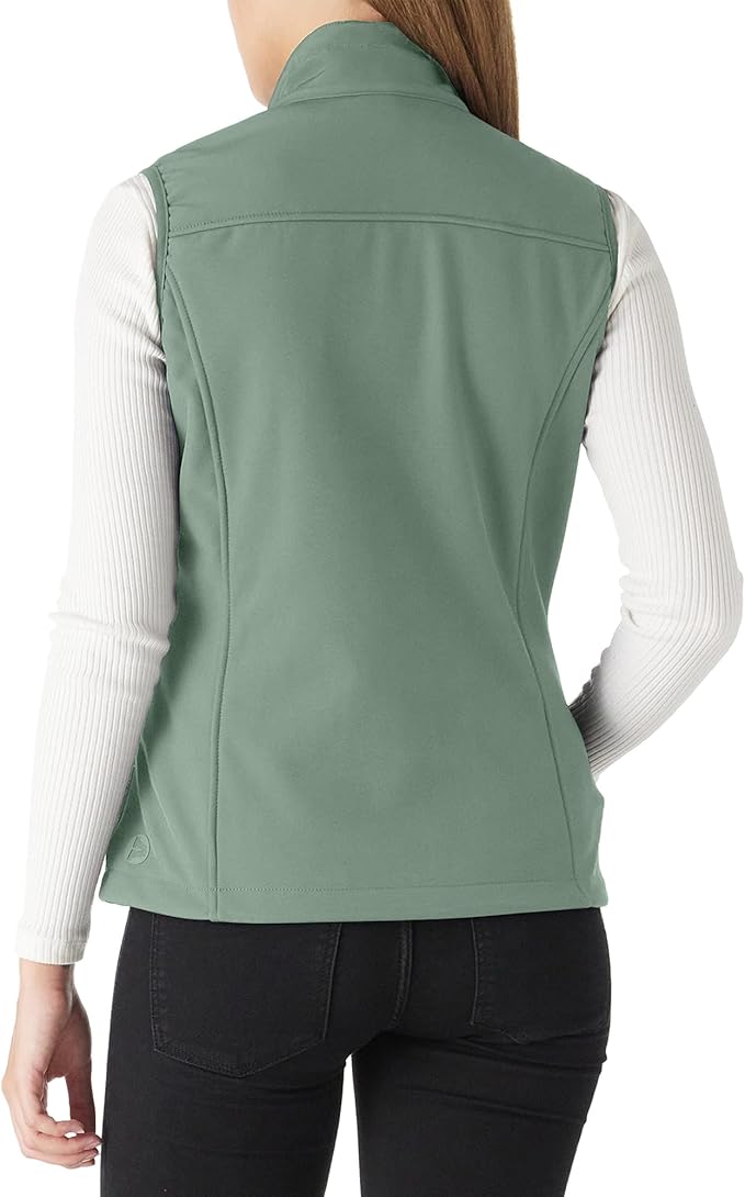 Outdoor Ventures Women's Lightweight Softshell Vest Windproof Fleece Lined Zip Up Sleeveless Jacket for Running Hiking Golf