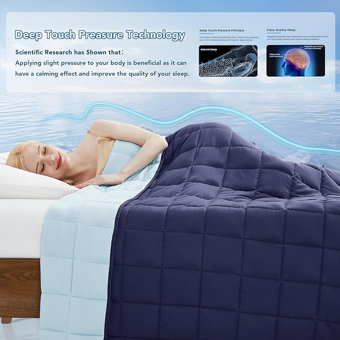 Topcee Weighted Blanket for Adults (20 lbs, 60" x 80") Queen Size Soft Cooling Heavy Blanket Sleeping, Apply to 190-210 lbs Body, Thick Breathable Blanket with Glass Bead, Easy Care