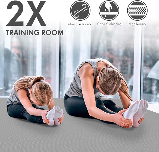 FrenzyBird Large Yoga Mat 6'x 4'（72”x 48”）—1/4" &1/3" Extra Wide Exercise Mat 183cm x 122cm Large Exercise Mat Big Home Yoga Mat Pilates Mat,Non Slip,Thick,TPE Workout Mat,for Women & Men, Yoga, Pilates, Gym and Floor Workouts Pilates