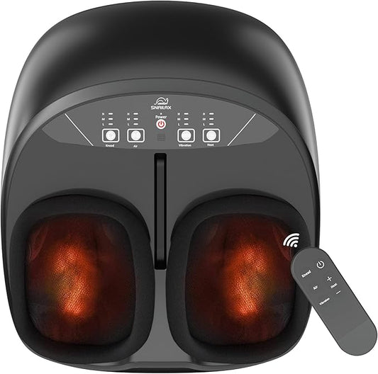Snailax Foot Massager with Heat, FSA/HSA Eligible, Remote Control, Shiatsu Heated Foot Massager Machine with Deep Kneading, Rolling, Compression, Vibration, Size 13