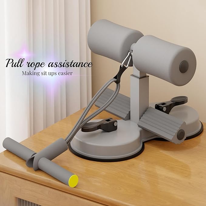 abs master sit up bar,sit ups foot holder with Elastic 2 Suction Cups and Pull Rope Portable Sit Up Assistant Device for Home Workout