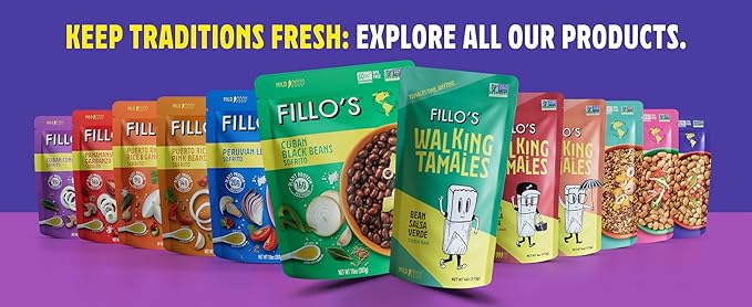 Fillo's Walking Tamales, Savory Variety Pack of 7, Ready-to-Eat Meals, Delicious, Gluten-Free, Preservative-Free, Vegan Friendly, Microwavable, Non-GMO (3 Salsa Verde, 2 Salsa Roja, 2 Habanero)