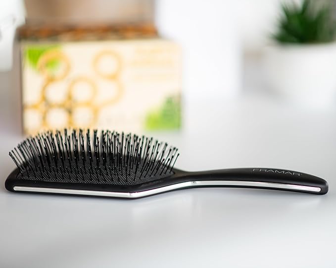 FRAMAR Black Paddle Hair Brush For Women – Wet Paddle Brush Detangler For Thick Hair Brushes For Women, Hairbrush – Reduces Breakage