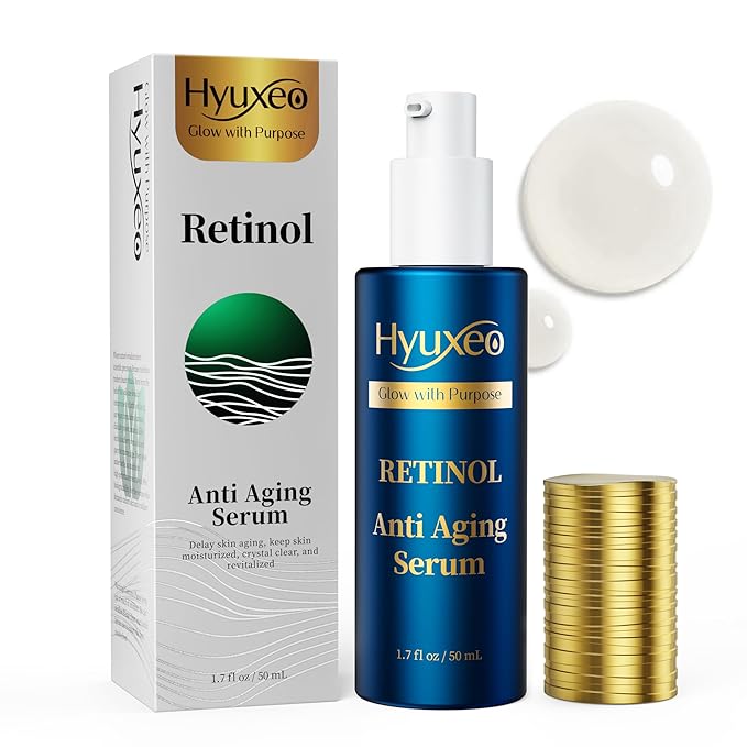 Anti Aging Serum, Retinol Serum for Face with Squalane and Hydrolyzed Collagen, Improve Fine Lines and Hydrate Skin, Wrinkle Retinol for Various Types of Skin Women/Men