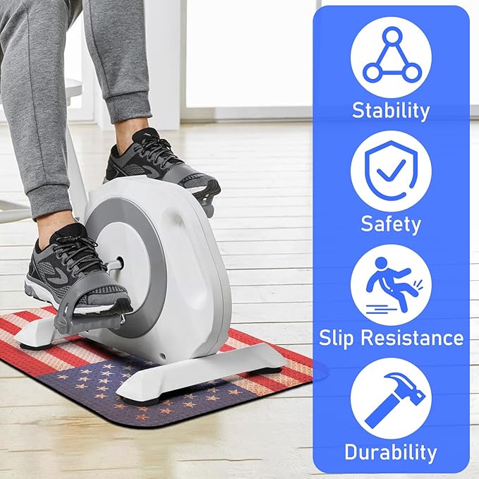 TOBWOLF Non-Slip Workout Mat for Ellipse Leg Exerciser, Ellipse Machine Mat, Exercise Mat for Under Desk Ellipticals, Suitable for Electric Seated Foot Pedal Exerciser, Stability & Floor Protection