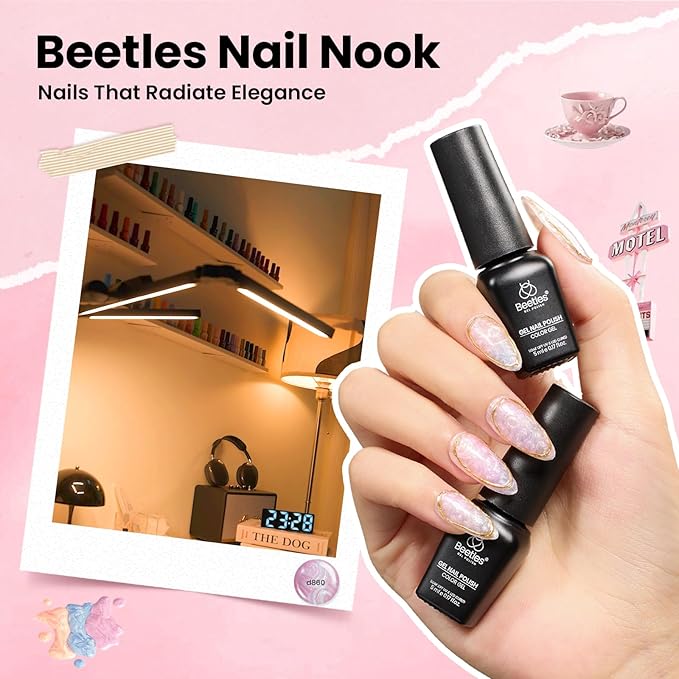 Beetles Nail Nook Gel Nail Polish Set - 119 PCS 100 Colors Gel Polish Kit Base Glossy Matte Glitter Top Coat Glitter Pearl Cat Eye White Red Pink Nude Uv Led Nails Gift for Women