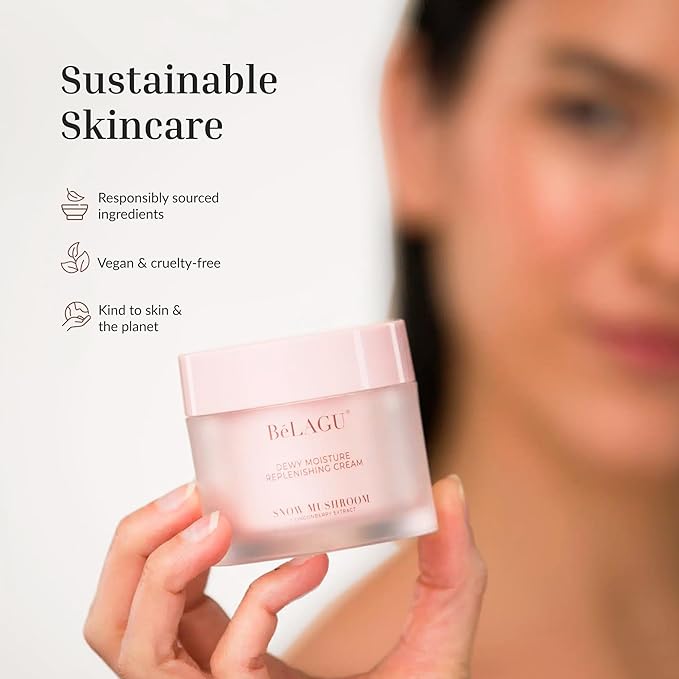 Dewy Moisture Replenishing CreamBelagu Naturals Dewy Moisture Replenishing Cream with Snow Mushroom & Niacinamide | Hydrating Face Moisturizer for Plump Skin, Fine Lines & Lasting Glow