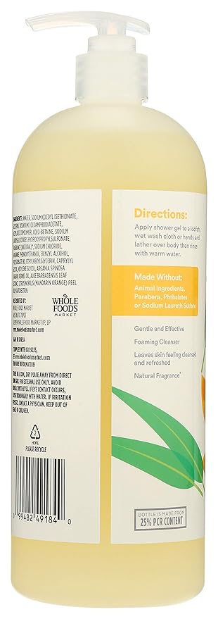 365 by Whole Foods Market, Foaming Shower Gel, Satsuma & Eucalyptus, 32 Fl Oz