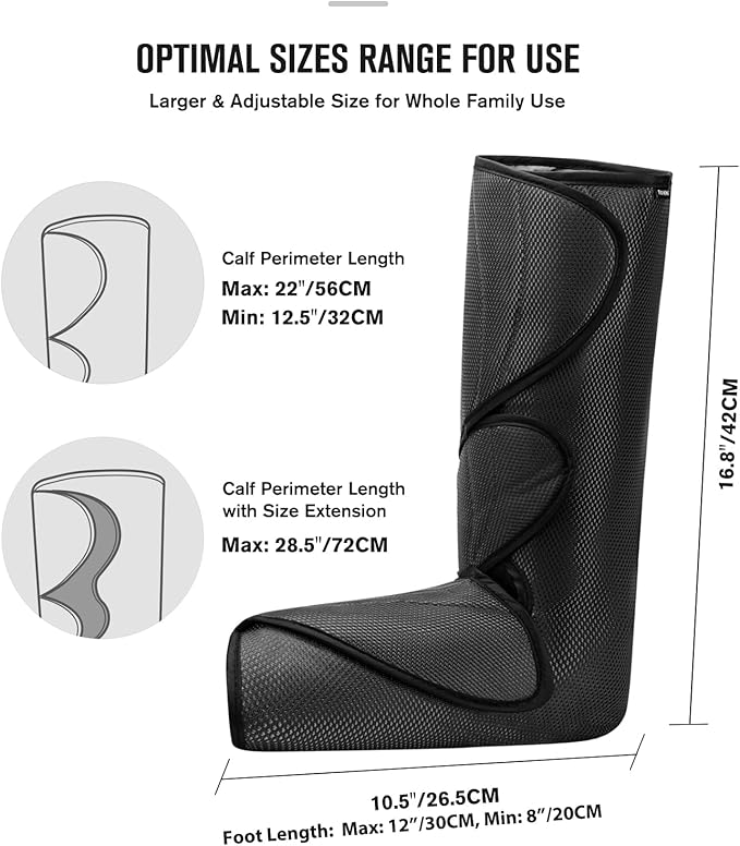 FIT KING Leg Massager for Circulation Air Compression Leg and Foot Massager to Relieve Pain Swelling Edema with Handheld Controller - 3 Intensities 2 Modes - Great Gift for Wife Mom and Friend