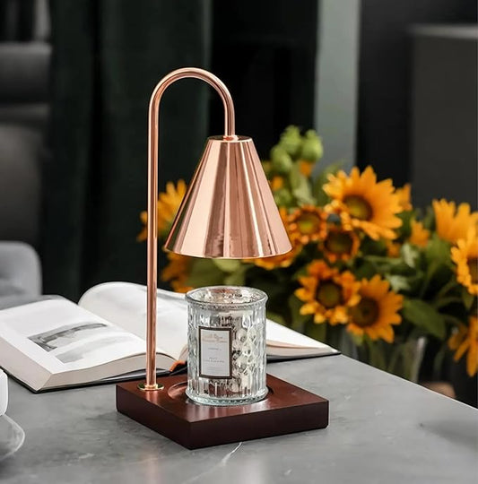 Candle Warmer Lamp with Timer-Electric, Home Decor, Dimmable Candle Light Warmer,House Warming Gifts New Home, Christmas Gifts for Women,Wax Melt Warmer for Jar Candles (Rose Gold)