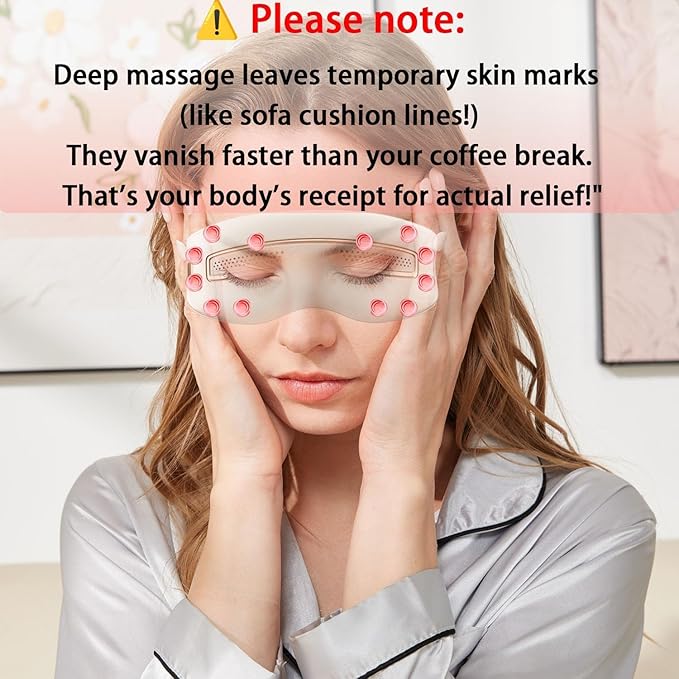 Eye Massager with Heat and Cooling–Birthday Gifts for Women & Men, Cooling Eye Mask for Migraine Relief, 15 Massage Heads and Vibration with Bluetooth Music for Heat/Warming/Cold/Dry Eye Mask
