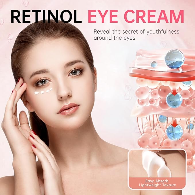 Instant Reduction of Eye Bags -Retinol Eye Cream Dark Circles,Bags Under Eyes,Eye Repair Cream AntiAging Moisturizer,retinol,Under Eve Care Creams Suit Women Men EyeFirm Smooth fimming eye-0.7 OZ-DDD