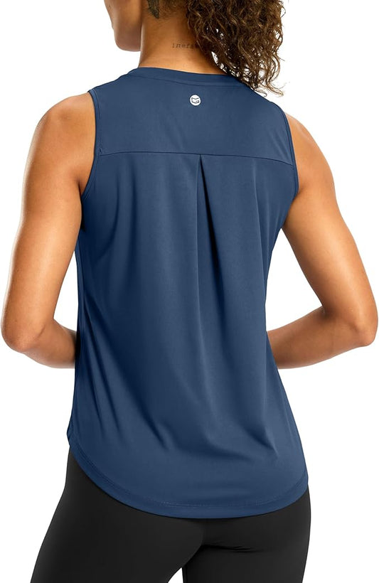 G Gradual Workout Tank Top for Women Sleeveless Athletic Yoga Tops High Neck Quick Dry Running Tennis Sports Shirts for Women