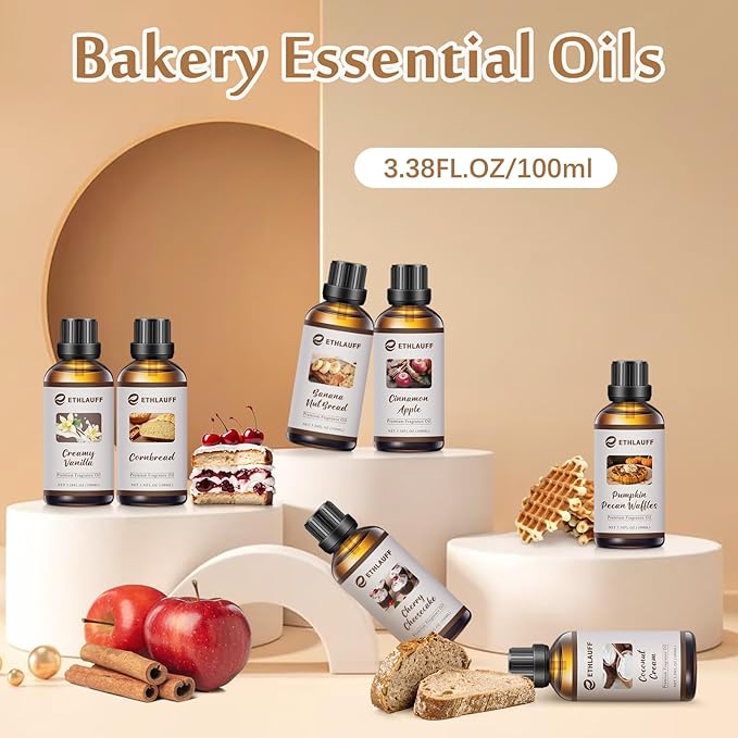 Banana Nut Bread Fragrance Oil, 100ml Bakery Essential Oil for Diffusers for Home,Candle Scented Oils for Soap Making, Bath Bombs, Massage -3.38FL.OZ