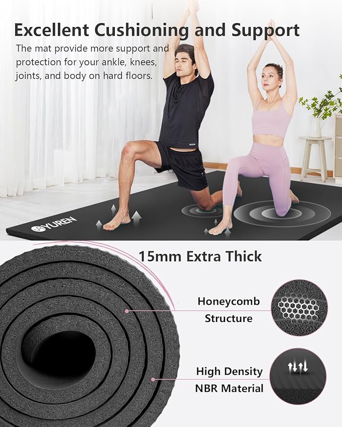 Large Yoga Mat 78"x 51" 20mm/15mm/10mm Thick Workout Mats for Home Gym, Extra Wide Workout for Women Men Gym Flooring Exercises