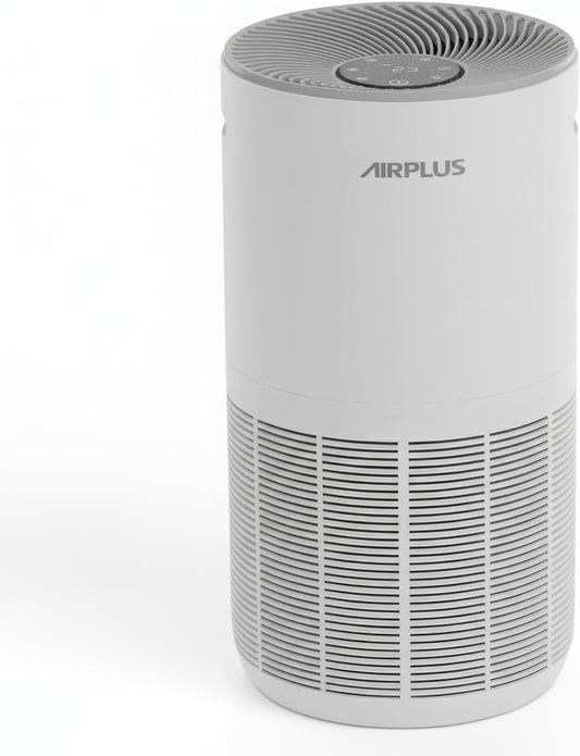 AIRPLUS Air Purifier for Home Bedroom, Covers Up to 1733 ft² by 38W High Torque Motor, 3-in-1 Washable Filter with HEPA Sleep Mode, Cleaner 99.9%, Auto Mode, Child Lock, White