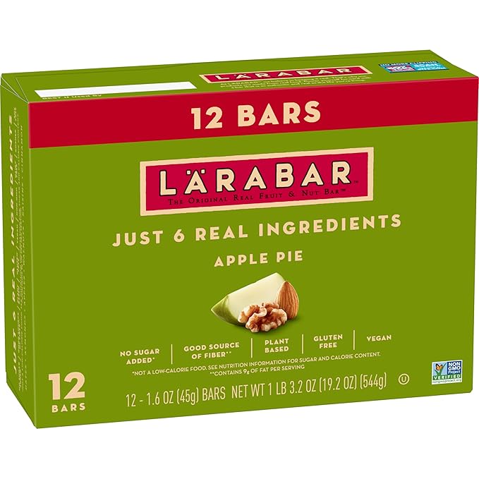 Larabar Apple Pie, Gluten Free Vegan Fruit & Nut Bars, 1.6 oz bars, 12 ct