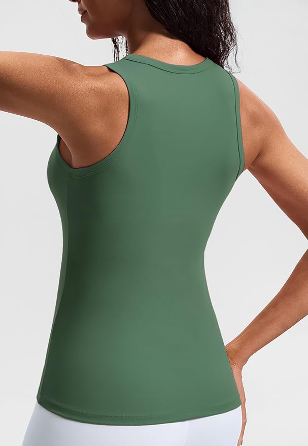 JOYSPELS Workout Tank Tops for Women - Butter Soft High Neck Athletic Gym Yoga Pilates Tank Tops