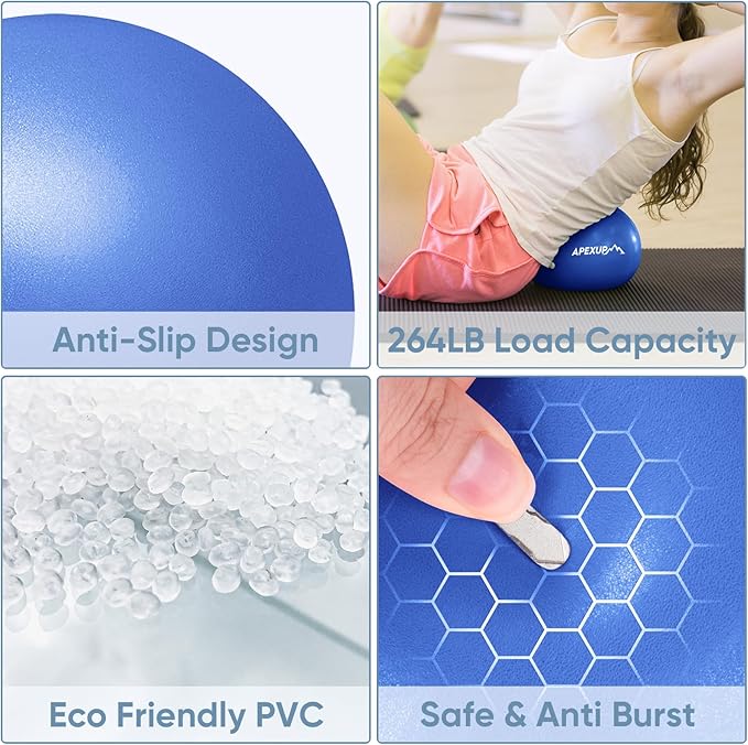 APEXUP Yoga Ball Exercise Ball Anti Slip Heavy Duty for Fitness, Balance & Core Workout