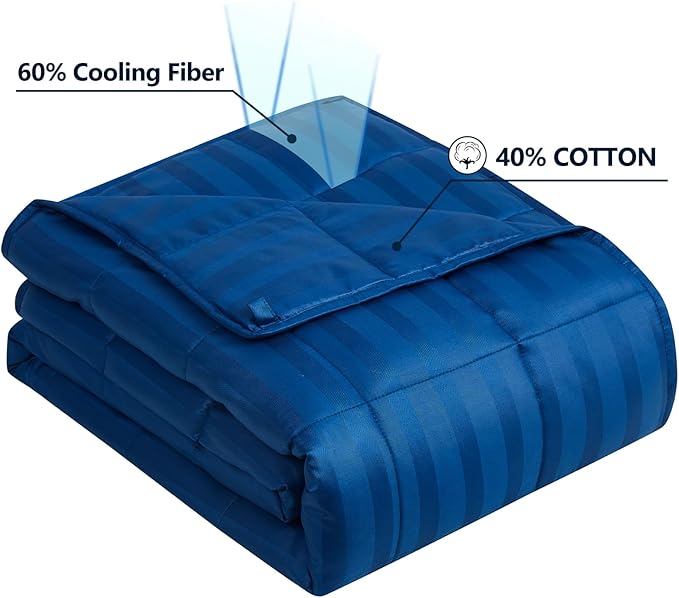 Weighted Blanket Queen/King Size (80"x87" 20lbs),Ultra Soft and Cozy Cooling Weighted Blanket for Adult,Heavy Blanket with Machine Washable Soft Blanket, Navy Blue