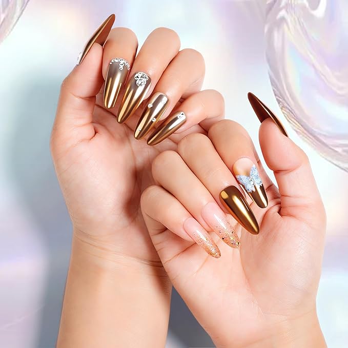 AIMEILI Chrome Nail Powder, Vegan, Cruelty Free, 6 Colors Mirror Effect Holographic Chameleon Manicure Nail Art Decoration Glitter for Nail Art Women Gift