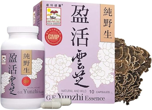 Turkey Tail Mushroom Capsules – Yunzhi Essence for Recovery, Health, and Wellness – Daily Immune and Digestive Support with Antioxidants – Pure Beta-Glucan Extract from Fruiting Bodies (10 Capsules)
