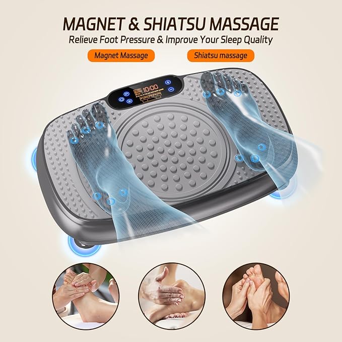 Vibration Plate Exercise Machine: TISSCARE Weight Loss and Lymphatic Drainage Vibrating Plates, Whole Body Workout Sculpting Platform for Home Fitness Fat Burner for Women Men