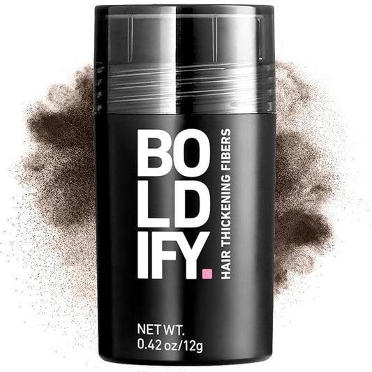 BOLDIFY Hair Fibers (12g) - Fill In Thinning and Fine Hair for an Instantly Fuller, Thicker Look - 14 Shades for Women & Men - Dark Brown