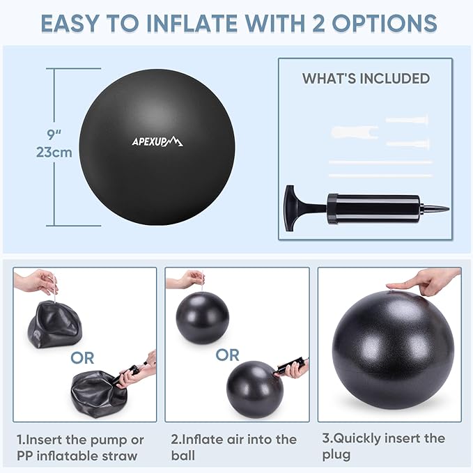 APEXUP Yoga Ball Exercise Ball Anti Slip Heavy Duty for Fitness, Balance & Core Workout