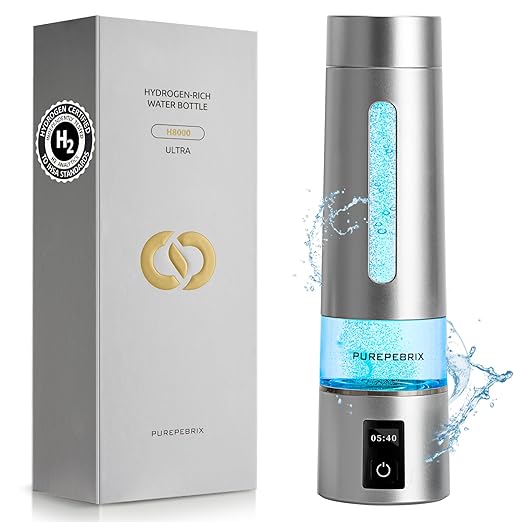 Hydrogen Water Bottle Generator - Up to 8100 PPB | Certified H2 Generator-Portable Alkaline Water Pitcher | 3 Hydrogen Modes| Platinum-Iridium Catalyst | Healthy Gift