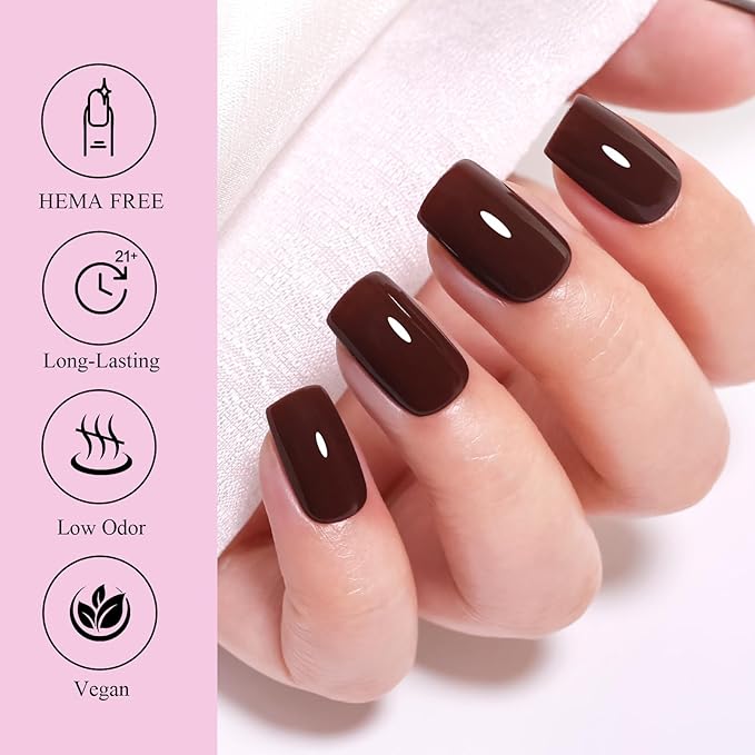 10ml Hema Free Fall Gel Nail Polish Set 6 Colors Beige Brown Taupe Gel Polish Kit Soak Off Nail Art Salon Home DIY Gift for Women