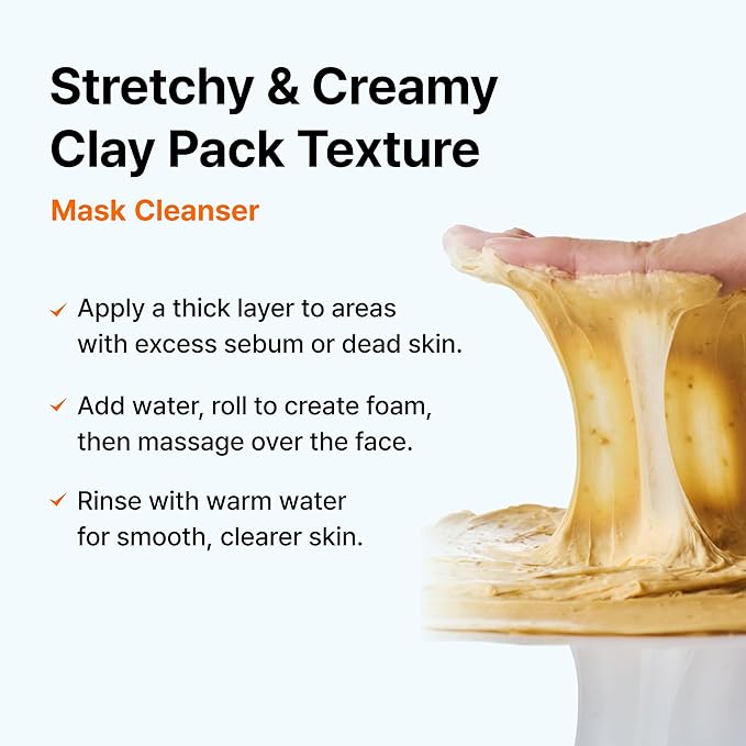 DearKlairs Freshly Juiced Vitamin Clay Mask Cleanser, Deep Pore Wash, Clear Radiant Skin, Glutathione, Tangerine peel powder, PHA, Niacinamide (5.07 fl.oz (Pack of 1))
