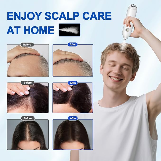 Morfone New Upgraded 3-in-1 Hair Oil Applicator, Red Light Therapy with Nano Mist Sprayer, Electric Scalp Massager Hair Growth,4 Customizable Massage Modes for Men & Women Homeuse