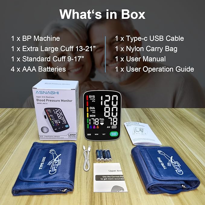 Blood Pressure Machine,Automatic Upper Arm Blood Pressure Monitor with 3x199 readout,5.4 inch LED Large Screen,Adjustable Two Cuff 9/17 or 13/20 inches XL Cuff - Home Hypertension Detector