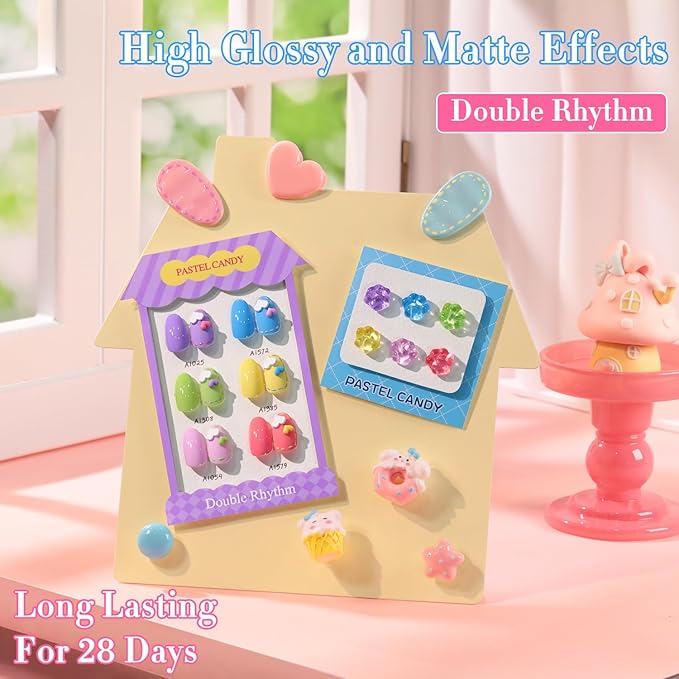 Double Rhythm 6 Pcs 15 ML Gel Polish Set Same Color Same Bottle Soak Off Gel Polish Kit Nail Art Manicure Salon DIY at Home for Women (Purple Blue Green Yellow Pink Peach-T6-10)