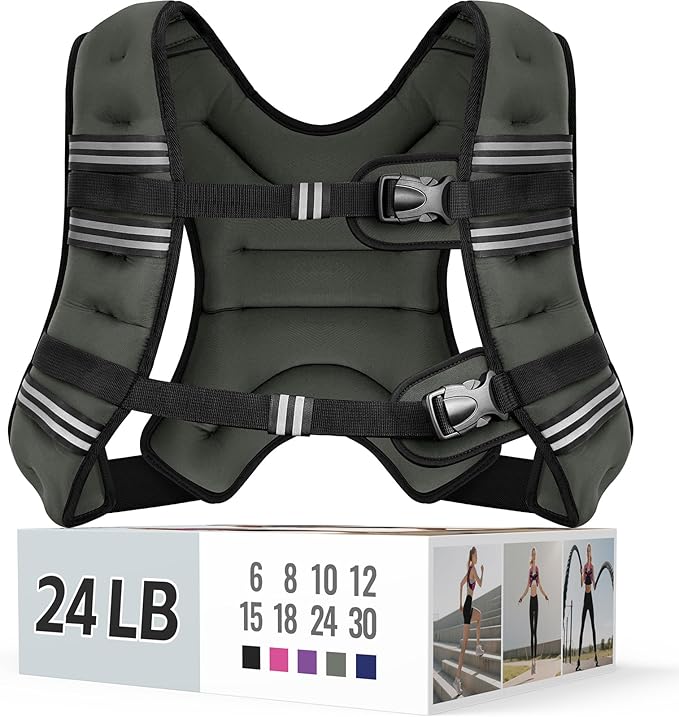 Weighted Vest for Women & Men with Reflective Stripe and Adjustable Buckle, Comfortable & Durable Rucking Vest for Walking, Running & Strength Training