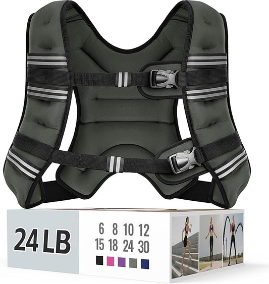 Weighted Vest for Women & Men with Reflective Stripe and Adjustable Buckle, Comfortable & Durable Rucking Vest for Walking, Running & Strength Training