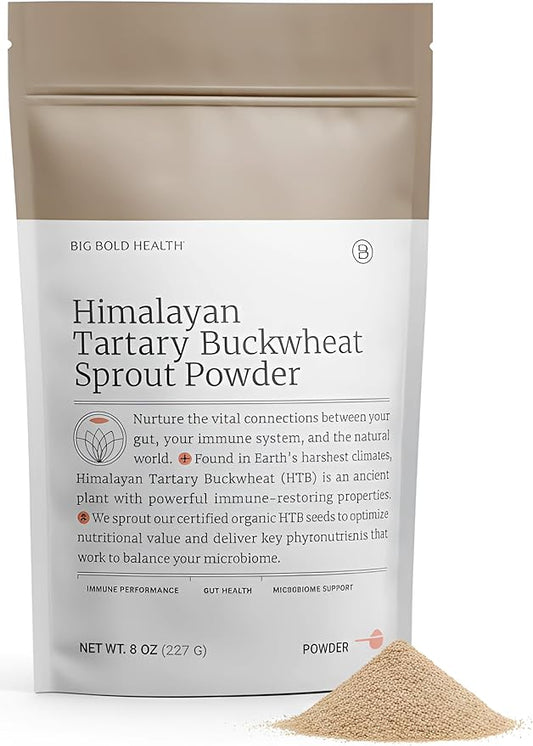 BIG BOLD HEALTH Himalayan Tartary Buckwheat Sprout Powder - Immune Support Superfood with 200x More Polyphenols, Prebiotic Fiber, Non-GMO, Gluten-Free, Grain-Free, Vegetarian, 30 Servings