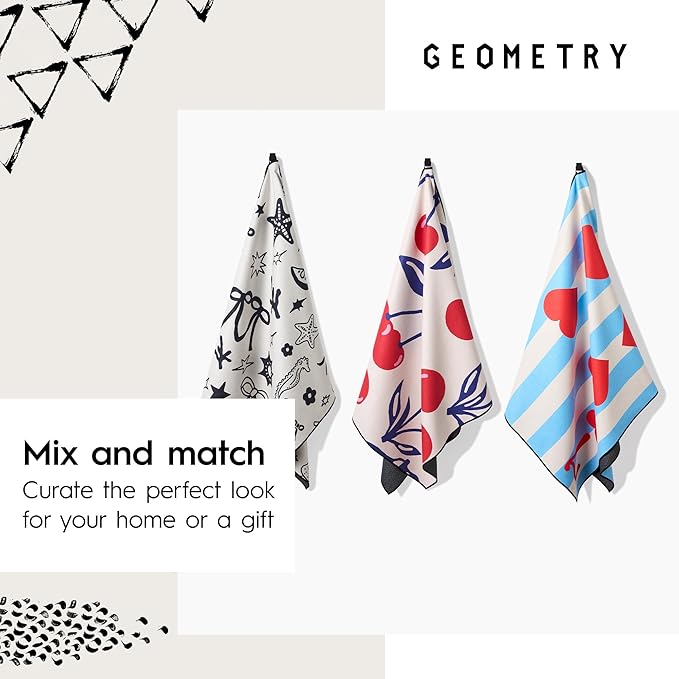 GEOMETRY Micro-Loop Beach Towel – Spring & Summer Collection – Quick-Dry, Sand-Resistant, Ultra-Absorbent Compact Towel for Beach & Travel (Wind Down)