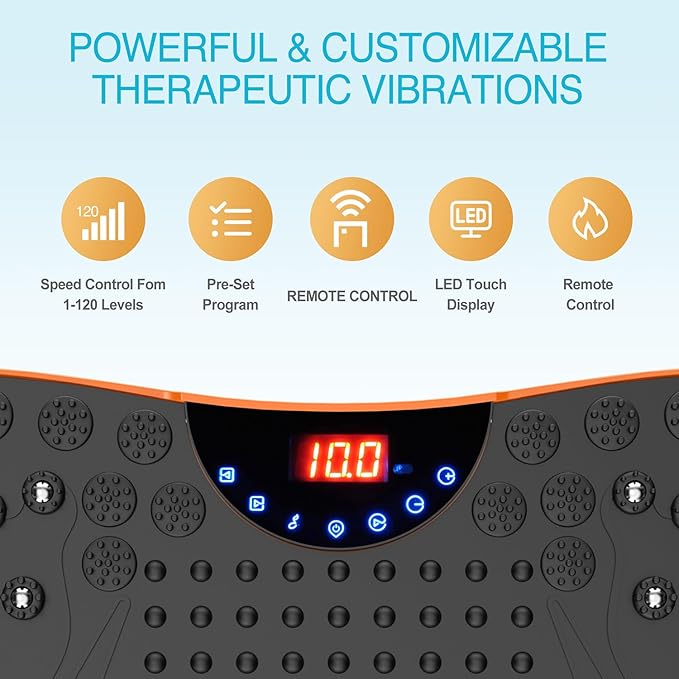 AXV Vibration Plate Exercise Machine Whole Body Workout Portable Mini Vibrate Fitness Platform Lymphatic Drainage Machine for Weight Loss Shaping Toning Wellness Home Gyms Workout (Mini)