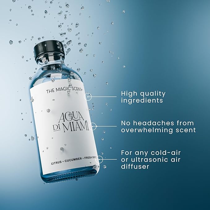 The Magic Scent Aqua di Miami Diffuser Oil - Hotel & Home Luxury Scents - Diffuser Oil Scents for Home Designed for Use in All Diffusers - 16.9 fl oz, 500 mL